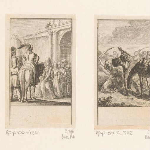 Saladin watches as the Christian women leave Jerusalem