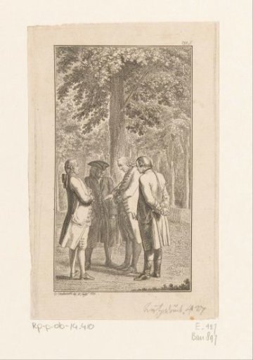Four gentlemen in conversation about love