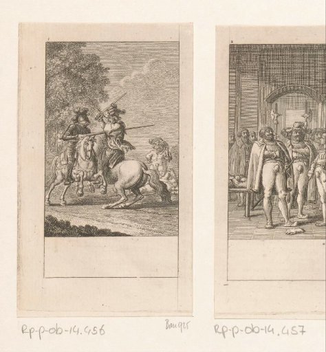 Huon de Bordeaux in Combat with Charlot, Behind Them Lies Wounded Girard on the Ground