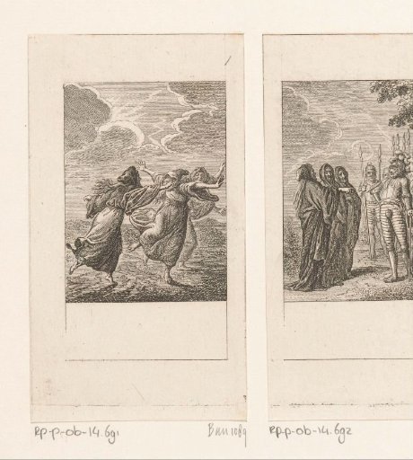 Three Witches Dancing over the Scottish Highlands