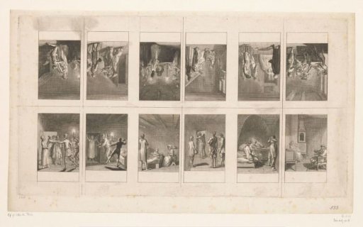 Twelve scenes from Smollett's Peregrine Pickle