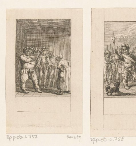 Quarrel between Falstaff and the Innkeeper in the Presence of Henry and Bardolph