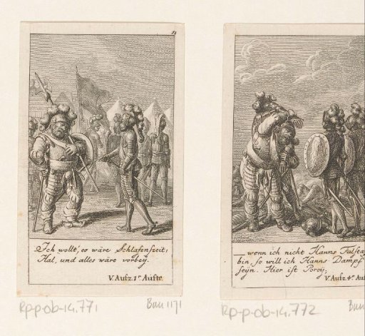 Tired Falstaff Before Henry on the Battlefield