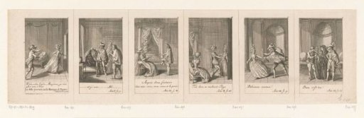 Six scenes from Le Mariage de Figaro by Beaumarchais