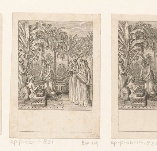 Women in a garden making music for the Nawab