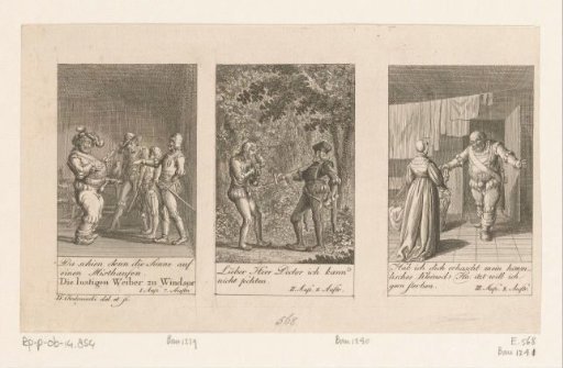 Three scenes from William Shakespeare's Merry Wives of Windsor