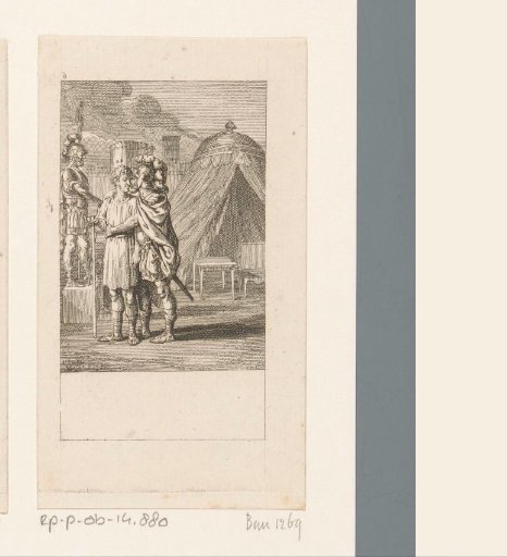 Aufidius embraces Coriolanus