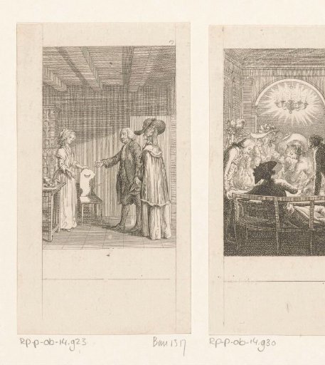Cecilia and Henrietta Helping Mr. Albany, Who Has Fallen into Poverty