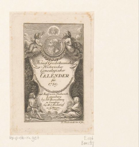 Cartouche with four personifications of the seasons around it, above a portrait of Saturn in a medallion