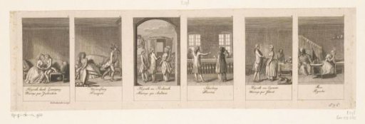 Six scenes with causes and consequences of marriage