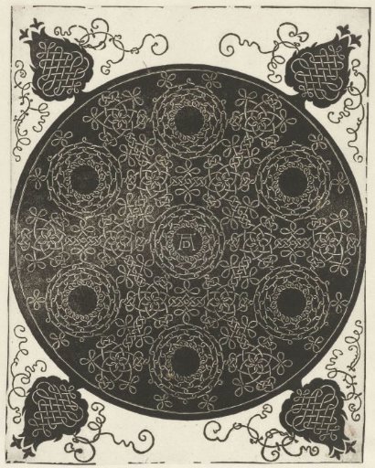 Embroidery Pattern with Seven Wreath-Shaped Motifs