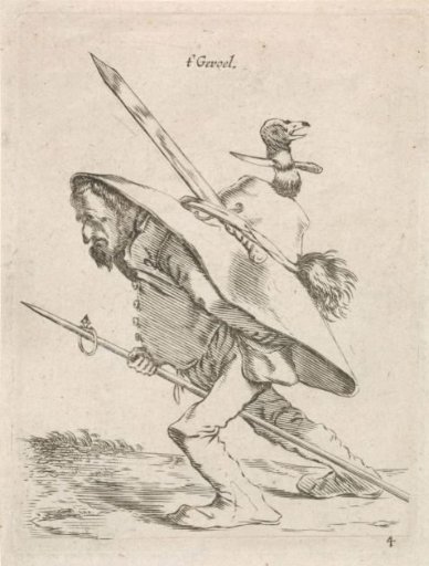 Man with a huge hat on his back