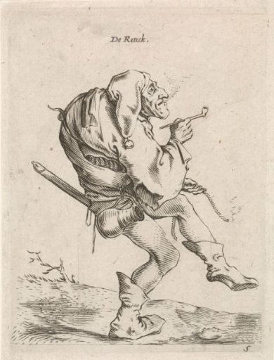 Hunchbacked pipe smoker