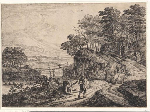 Hilly Landscape with Travelers