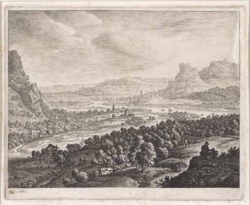 Mountain landscape with a river valley
