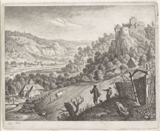 Fields in a mountainous landscape