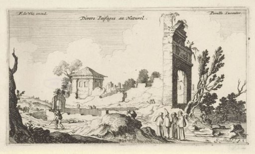 Hilly Landscape with a Ruined Wall and a Gate