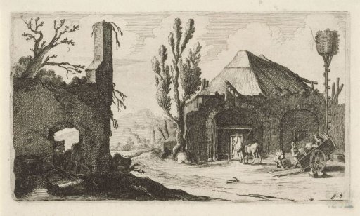 Country Road by a Ruin and an Inn