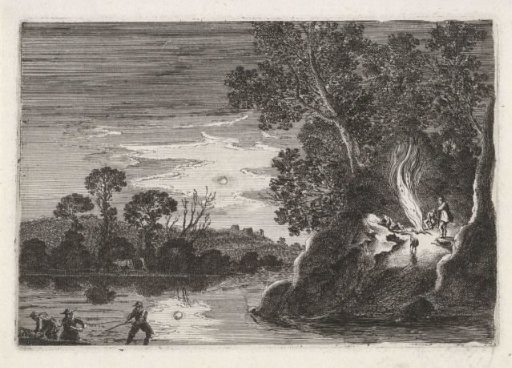 Figures Around a Campfire
