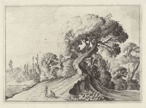 Two Men Before a Large Tree