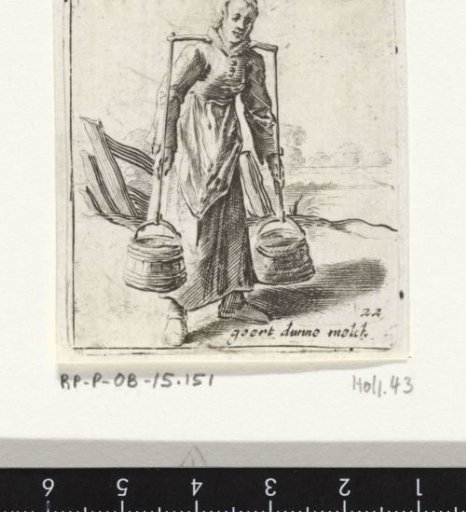 Woman with a yoke and buckets