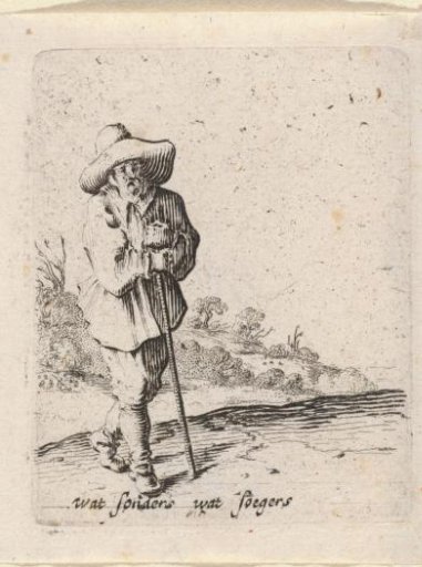 Man leaning on a staff