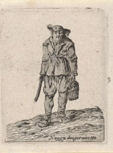 Man with staff and basket