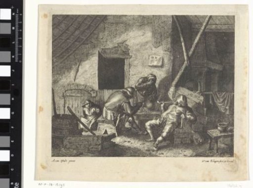 Smoking and Drinking Peasants in an Inn