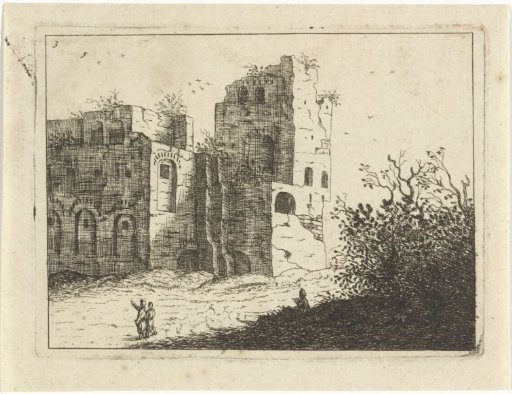 Artist sketching a ruin