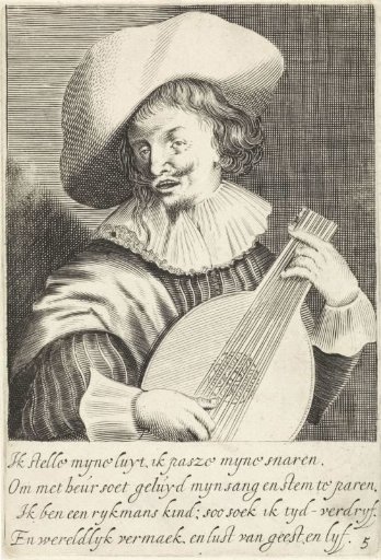 Richly Dressed Lute Player