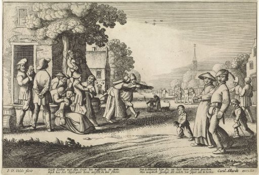 Dancing peasants during a village festival
