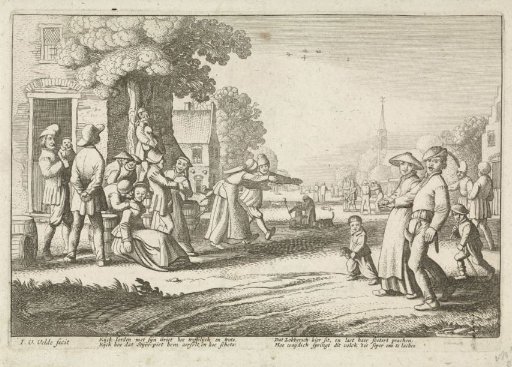 Dancing peasants during a village festival