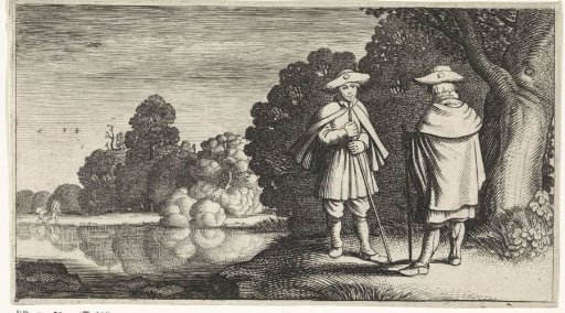 Two Pilgrims by a Pond