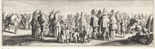 Market scene with playing children