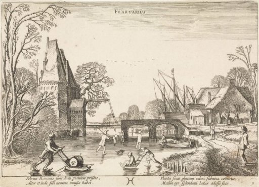 Winter Landscape with Figures on the Ice: February