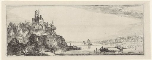 River landscape with a castle