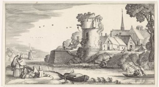 Watchtower by a river