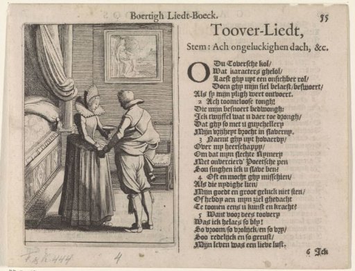 Woman offering a man a drinking bowl