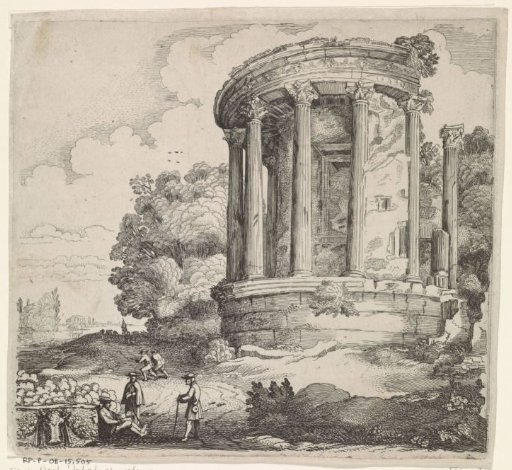 Figures by the Temple of Sybille at Tivoli