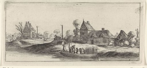 Travelers in a Boat on a River
