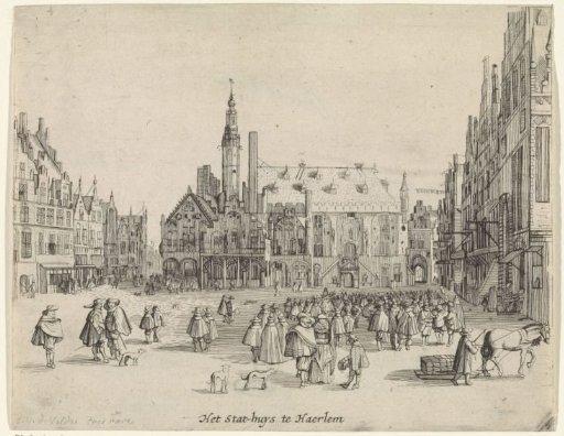 View of the Grote Markt with the Town Hall in Haarlem