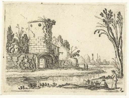 Round tower with a gate