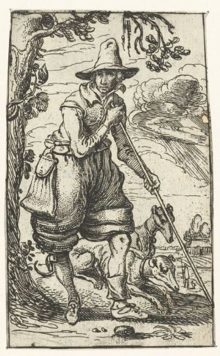 Hunter with two dogs