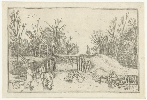 Skaters in front of a wooden bridge