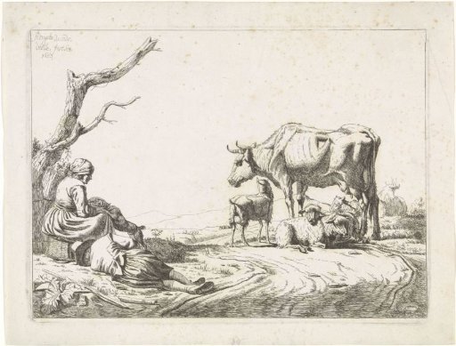 Shepherd and Shepherdess with Their Livestock