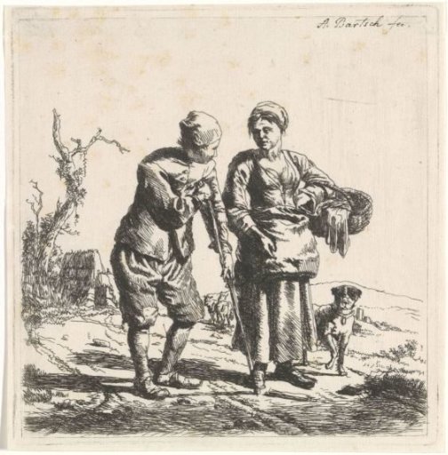 Peasant and Peasant Woman on a Country Road