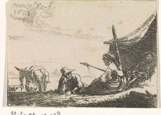 Figures by a Tent