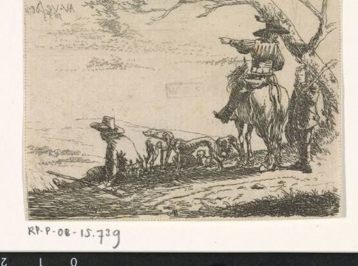 Three Hunters with Dogs