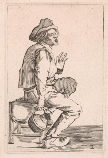 Seated peasant with a jug