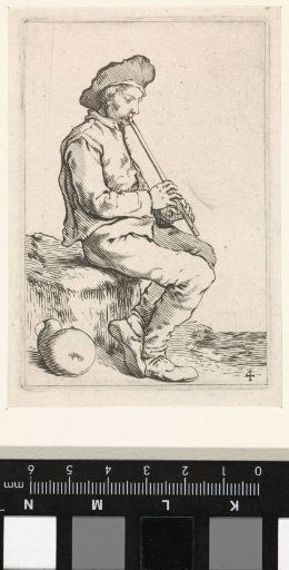 Seated young man with a flute